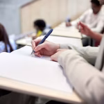 Students sitting in an exam setting