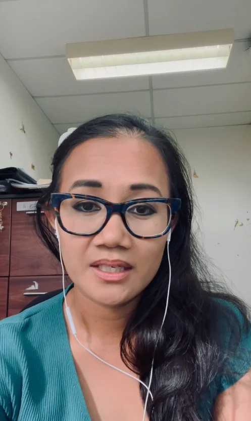 Ceila S speaking to the camera